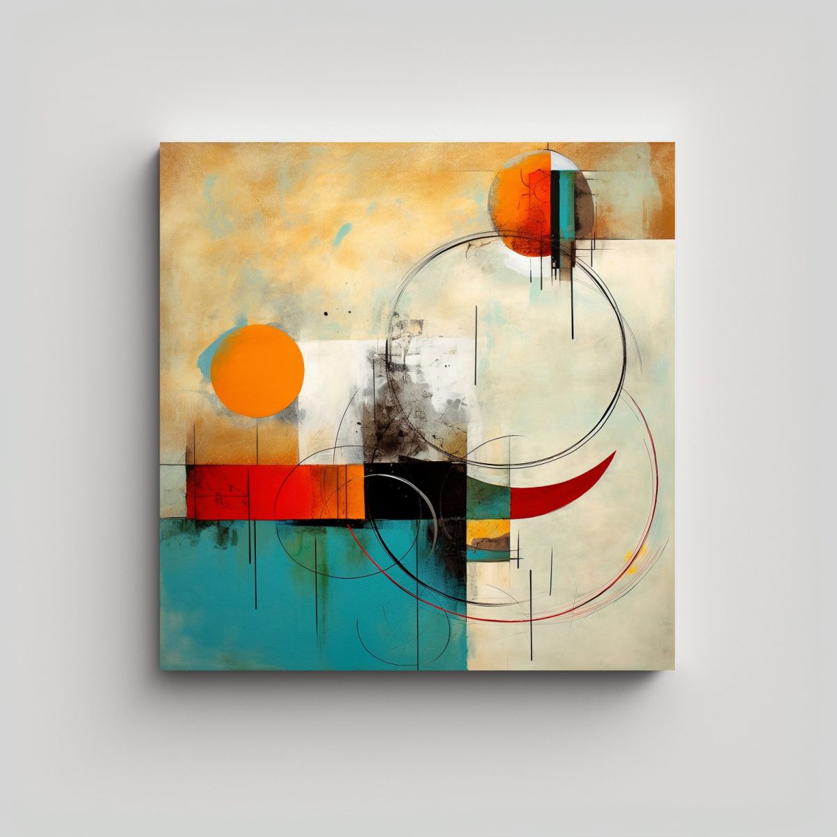 GENERICO - Tela En Bastidor Detalle Arte Abstracto 60x60 Cm