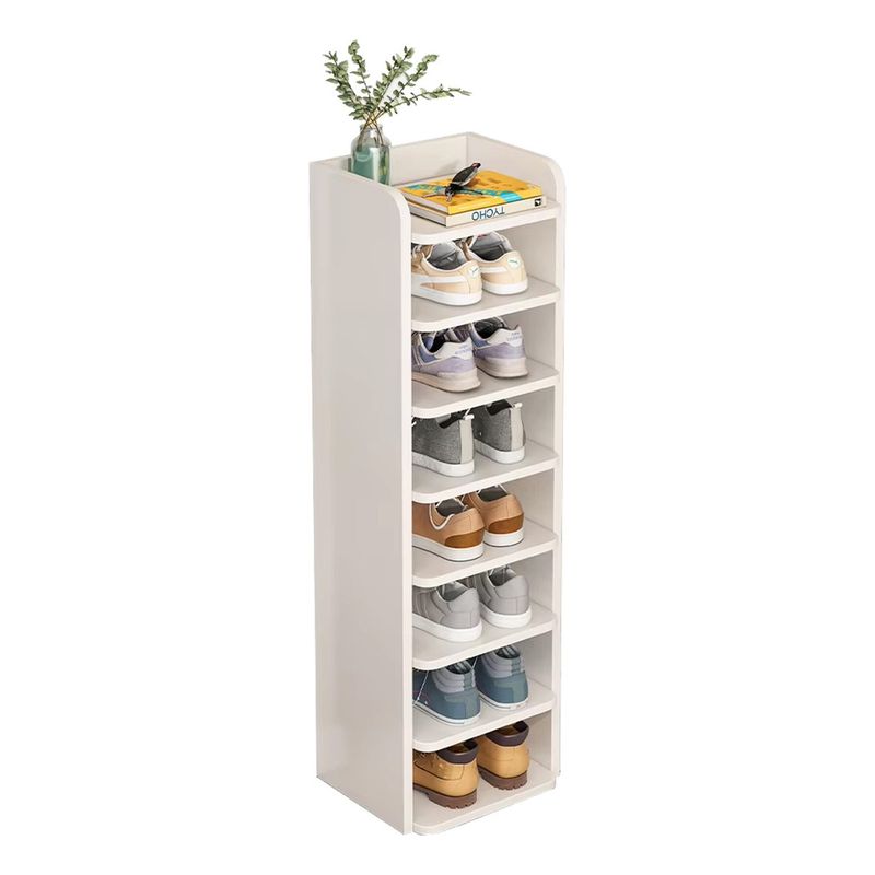GENERICO - Zapatero Estante 8 Niveles Blanco MDF Almacenamiento Compacto