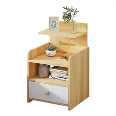 GENERICO - Velador Mesa Noche 3 Niveles Cajón Almacenamiento Estilo