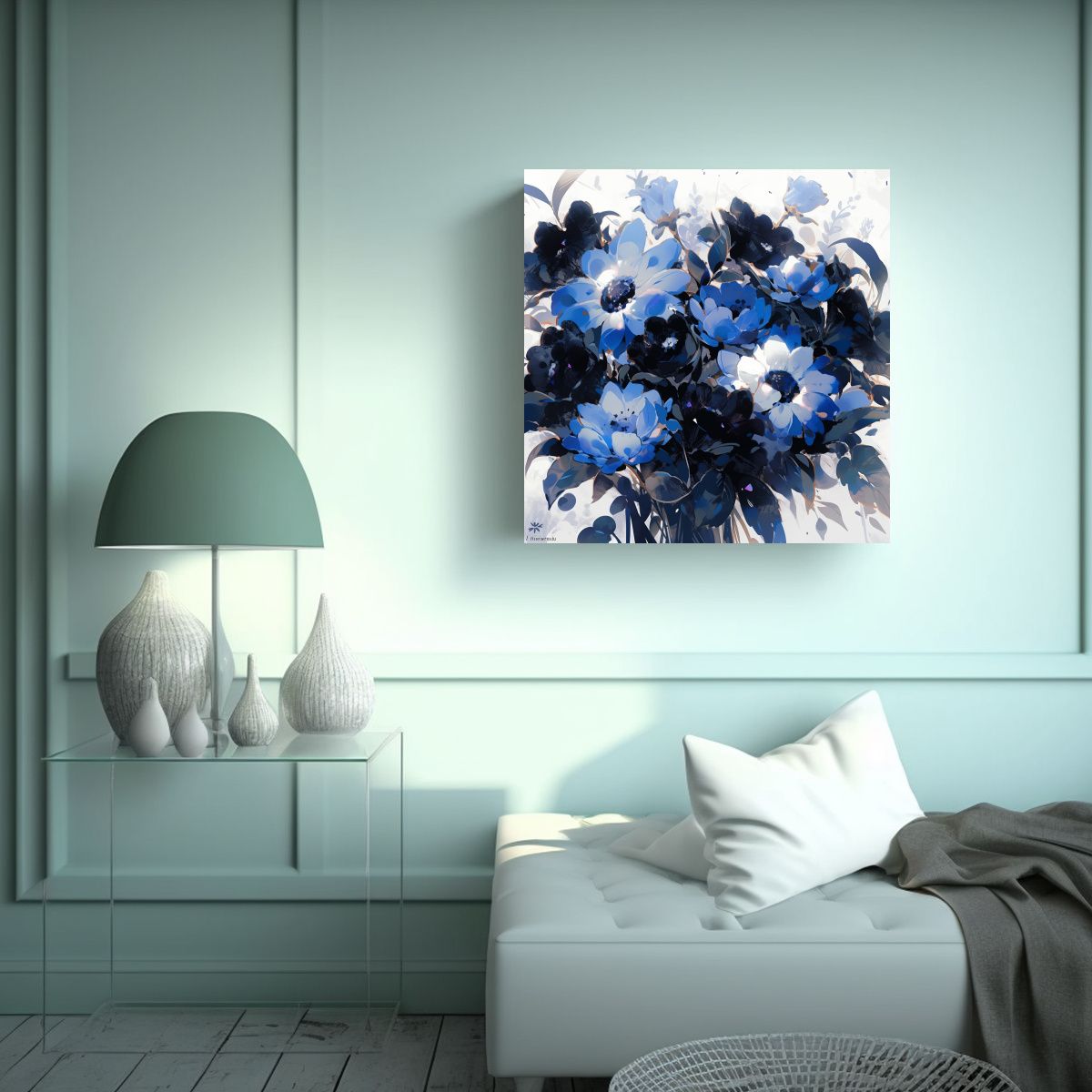 GENERICO - Pintura De Pared Colores Clásicos Con Flores 60x60 Cm