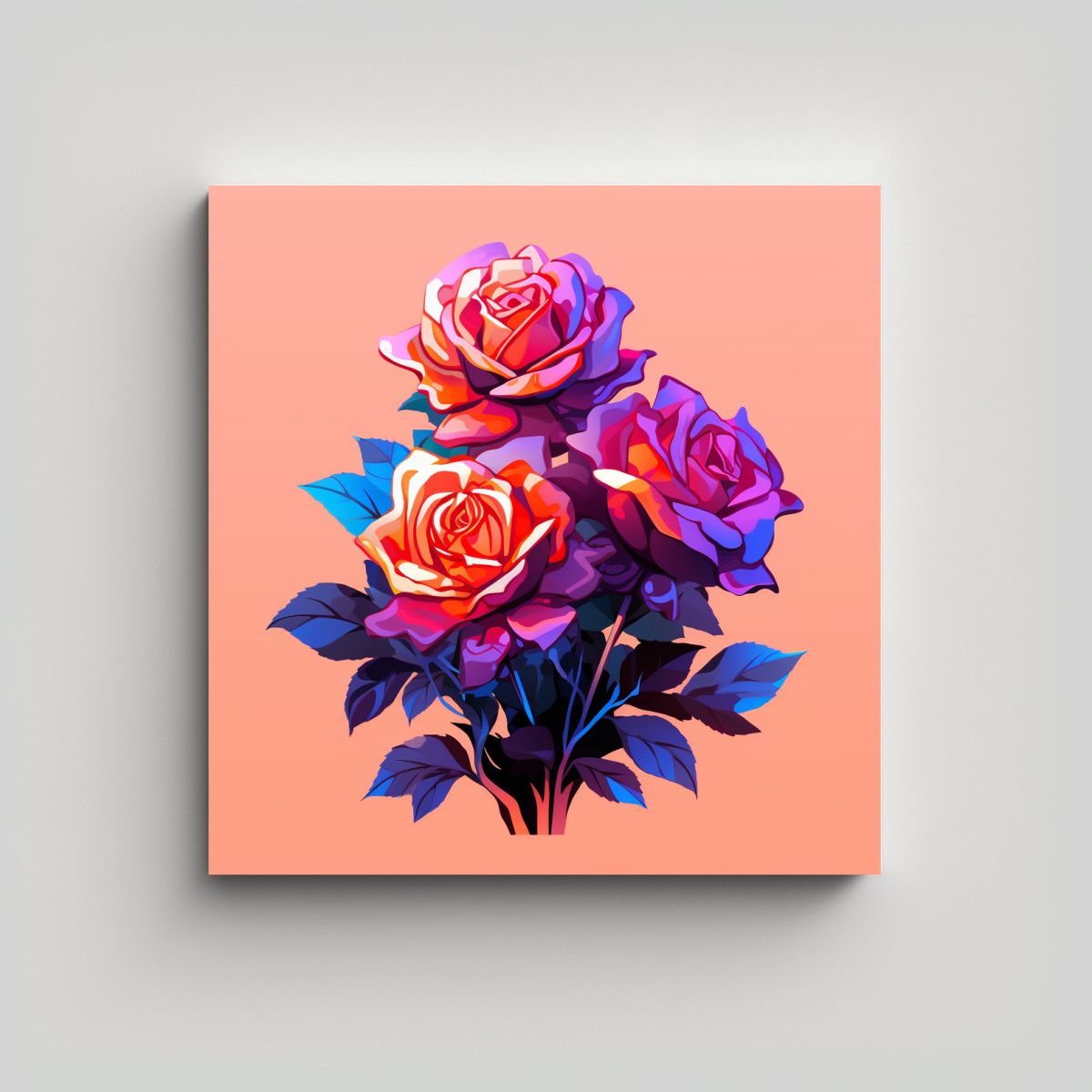 GENERICO - Diseño Surrealista En Lienzo Con Silueta De 60x60 Cm