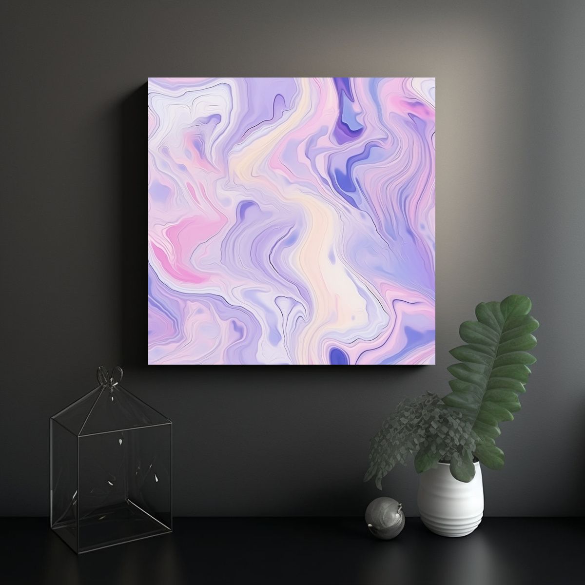 GENERICO - Cuadros Decorativos Líquidos En Tonos Pastel 60x60 Cm