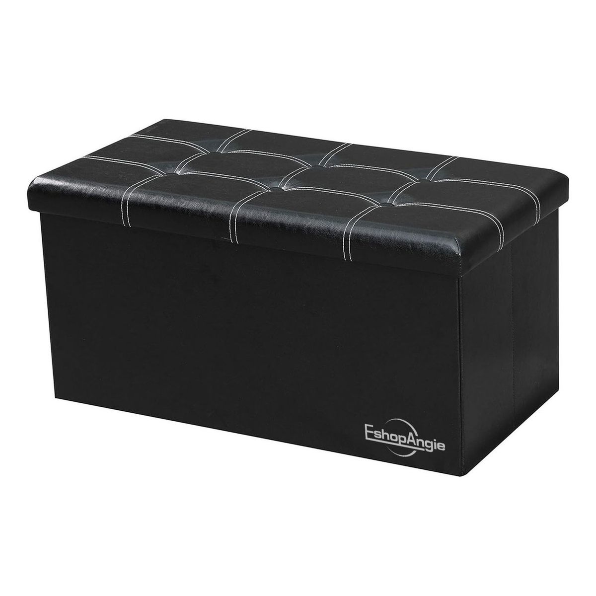 GENERICO - Banqueta Baul Puff Organizador Plegable Negro 76x38cm