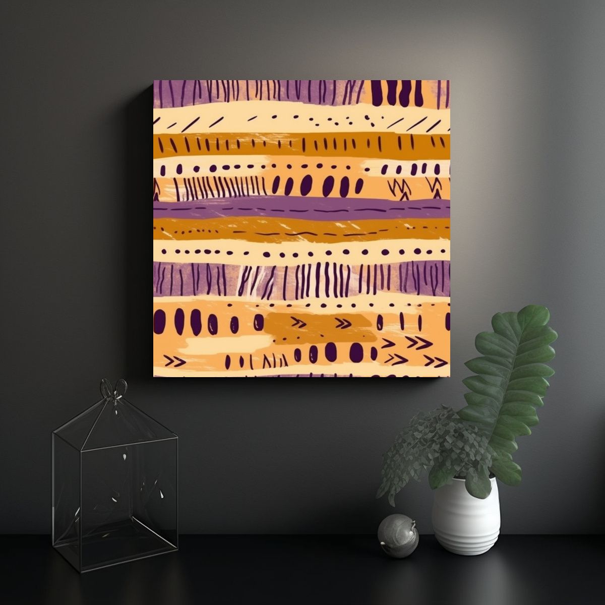 GENERICO - Pintura Decorativa Original Patrón Montana En 60x60 Cm