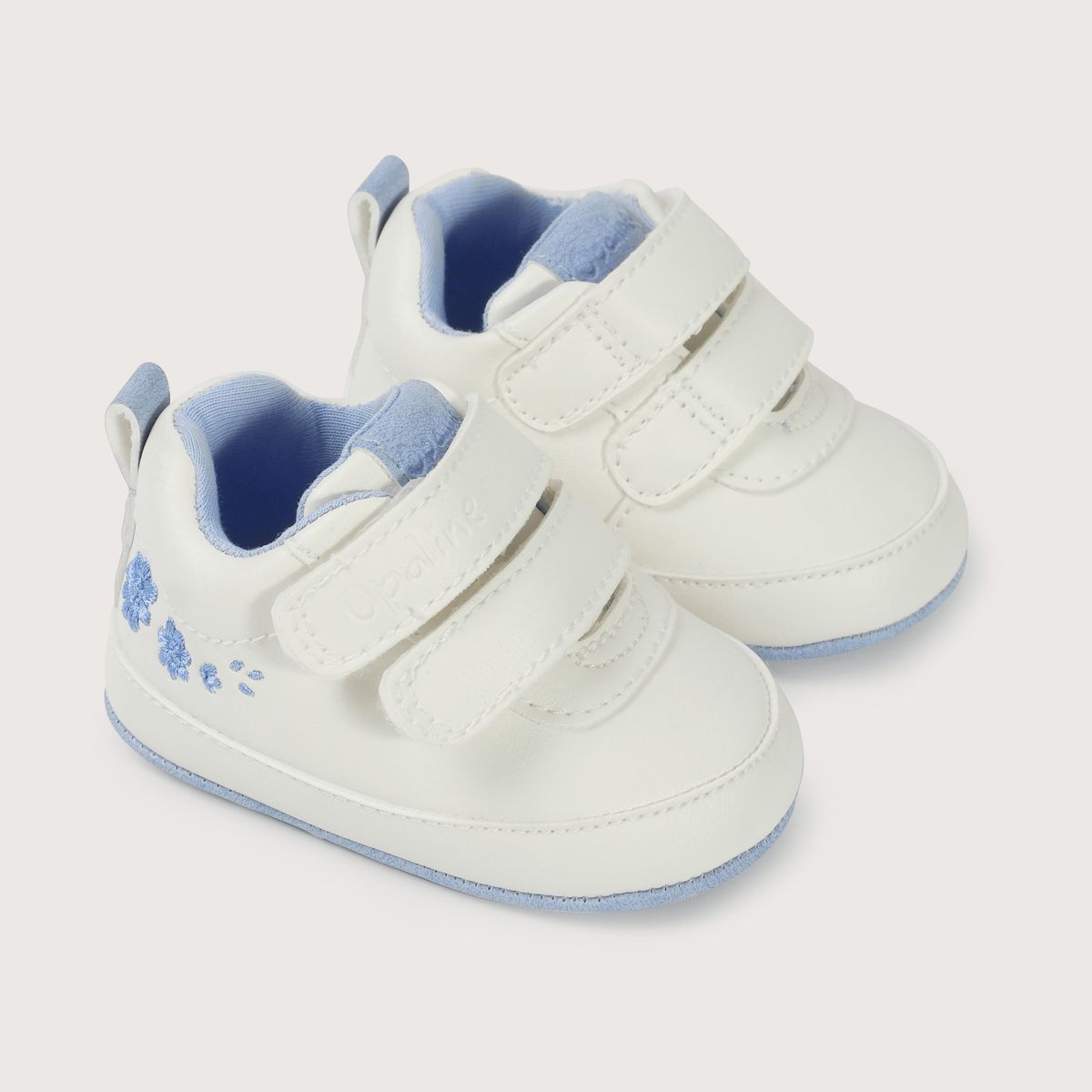 OPALINE - Zapatilla blanca bordada para niña, suave y cómoda