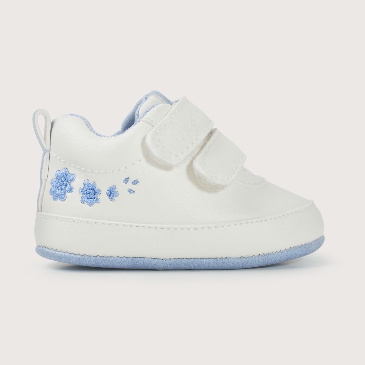 OPALINE - Zapatilla blanca bordada para niña, suave y cómoda