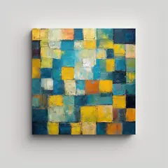 GENERICO - Pintura Cuadro Creativo Con Azul Y Amarillo 60x60 Cm