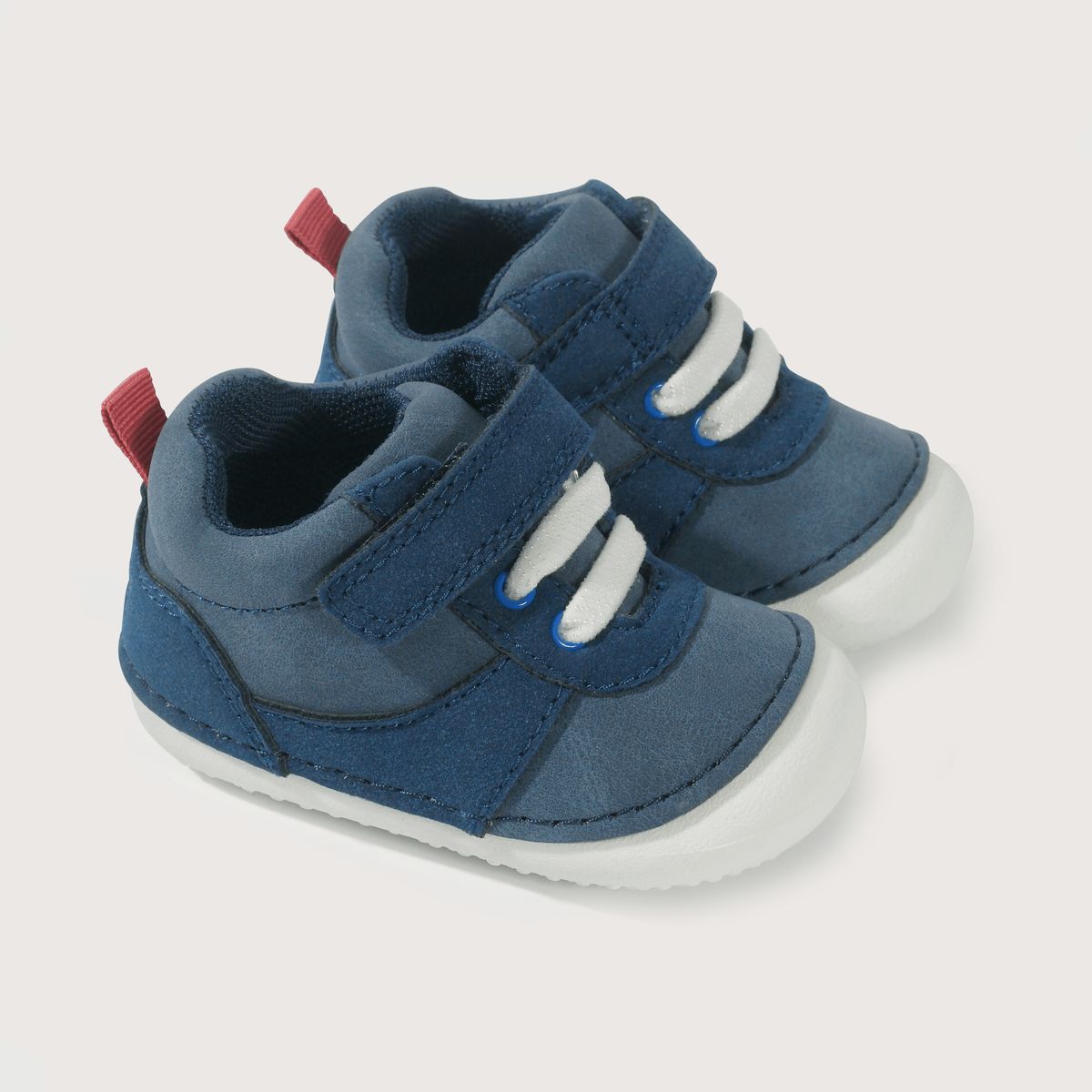 OPALINE - Zapatilla para niño color azul con velcro elástico