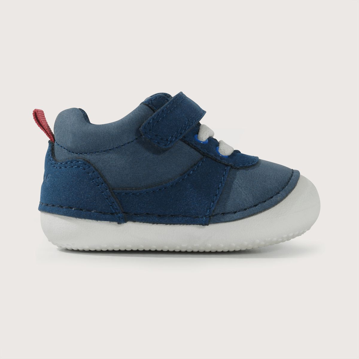 OPALINE - Zapatilla para niño color azul con velcro elástico