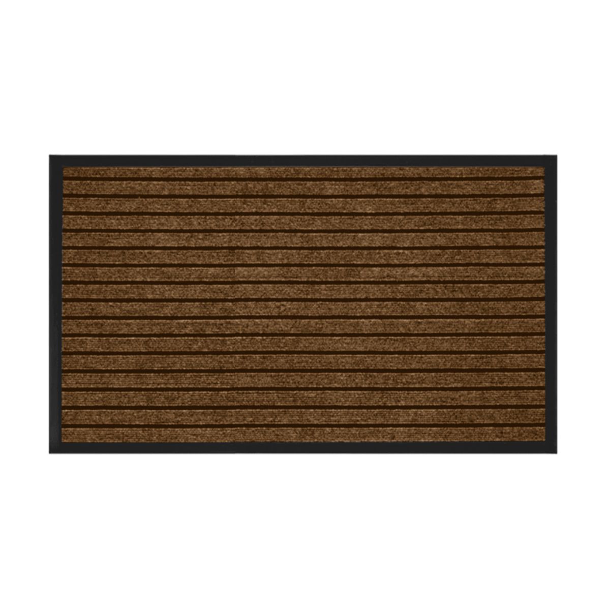 GENERICO - Limpia pies 80x120 cm PVC + Rubber líneas café Casa VIVA