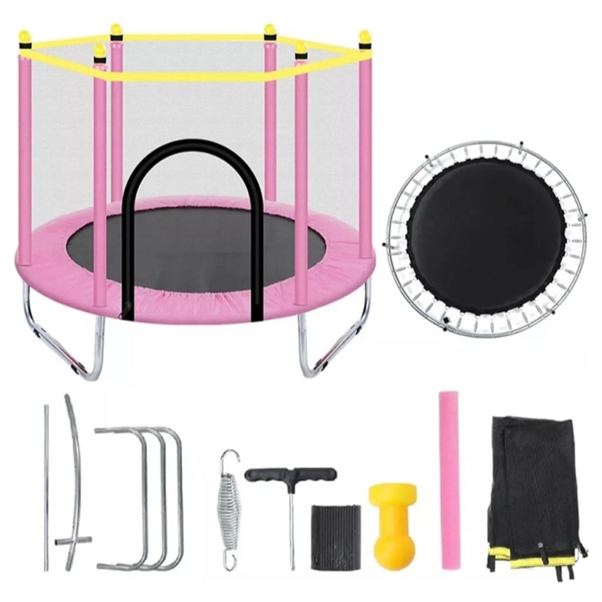 GENERICO - Cama elastica Trampolin Para Niñas Rosada 120X110