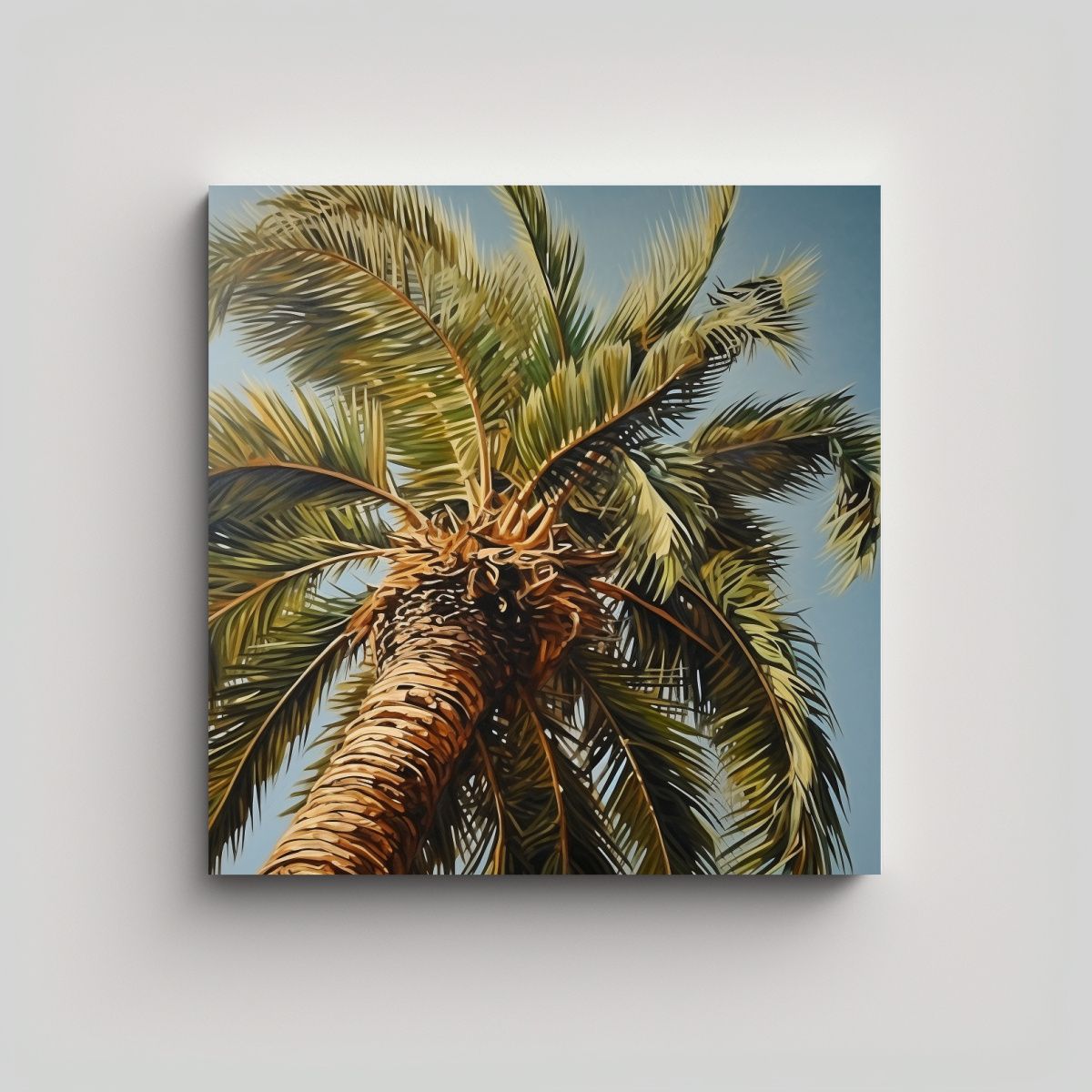 GENERICO - Cuadro Abstracto De Palmera En Lienzo Estilo 60x60 Cm