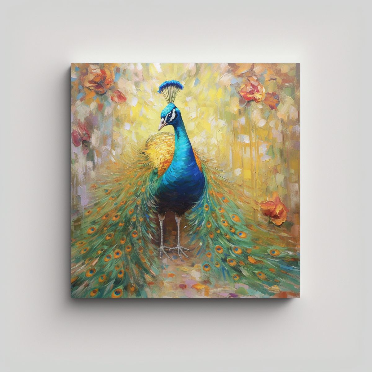 GENERICO - Pintura Al óleo De Estilo Peacock Con Pantalla 60x60 Cm