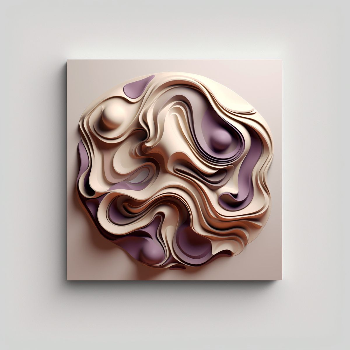 GENERICO - Pinturas Decorativas En Tonos Beige Marrón Y 60x60 Cm