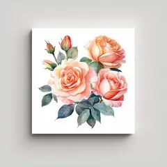 GENERICO - Cuadro Vintage De Rosas En Relieve Diseño 60x60 Cm