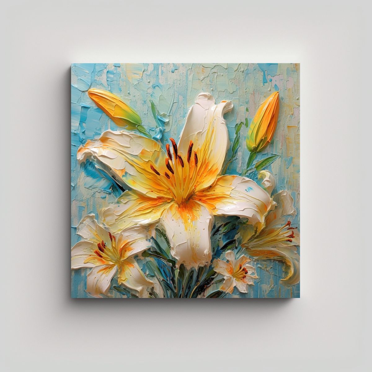 GENERICO - Cuadro Moderno Lineal De Lirio Colorido Con 60x60 Cm