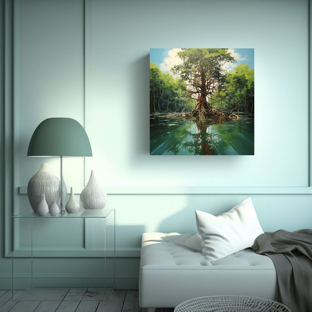 GENERICO - Cuadro De Cuadro Profundidad De Un Árbol 60x60 Cm