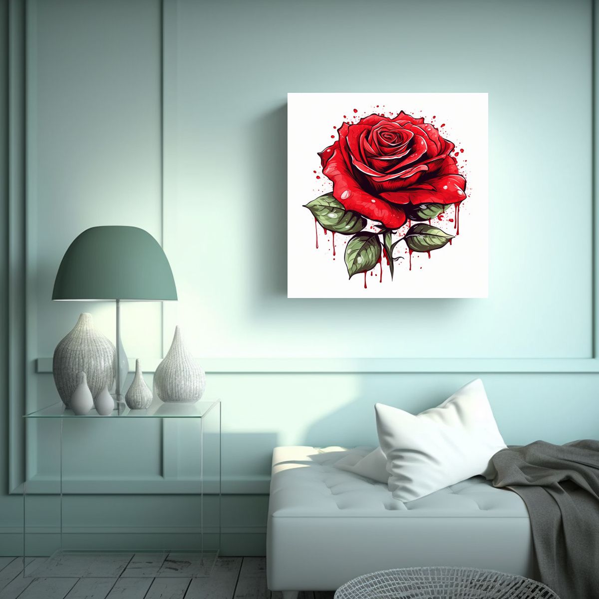 GENERICO - Vanguardia Lienzo Calma Rosa Dibujos Animados 60x60 Cm