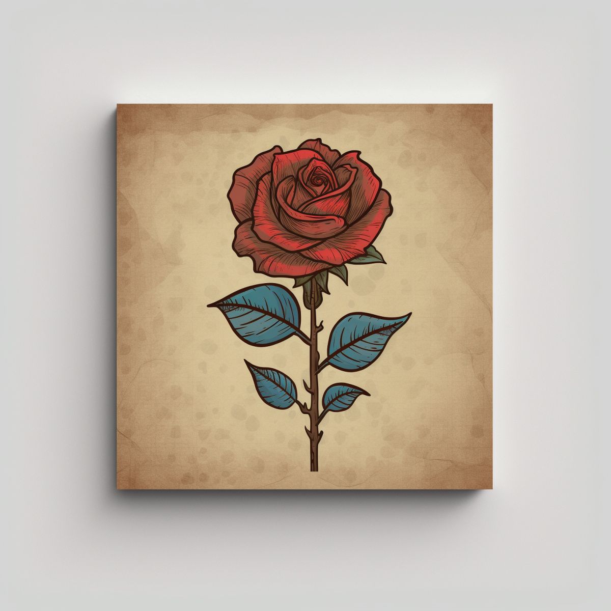 GENERICO - Cuadro Sublimado En Tela Canva De Rosa Cartoón 60x60 Cm