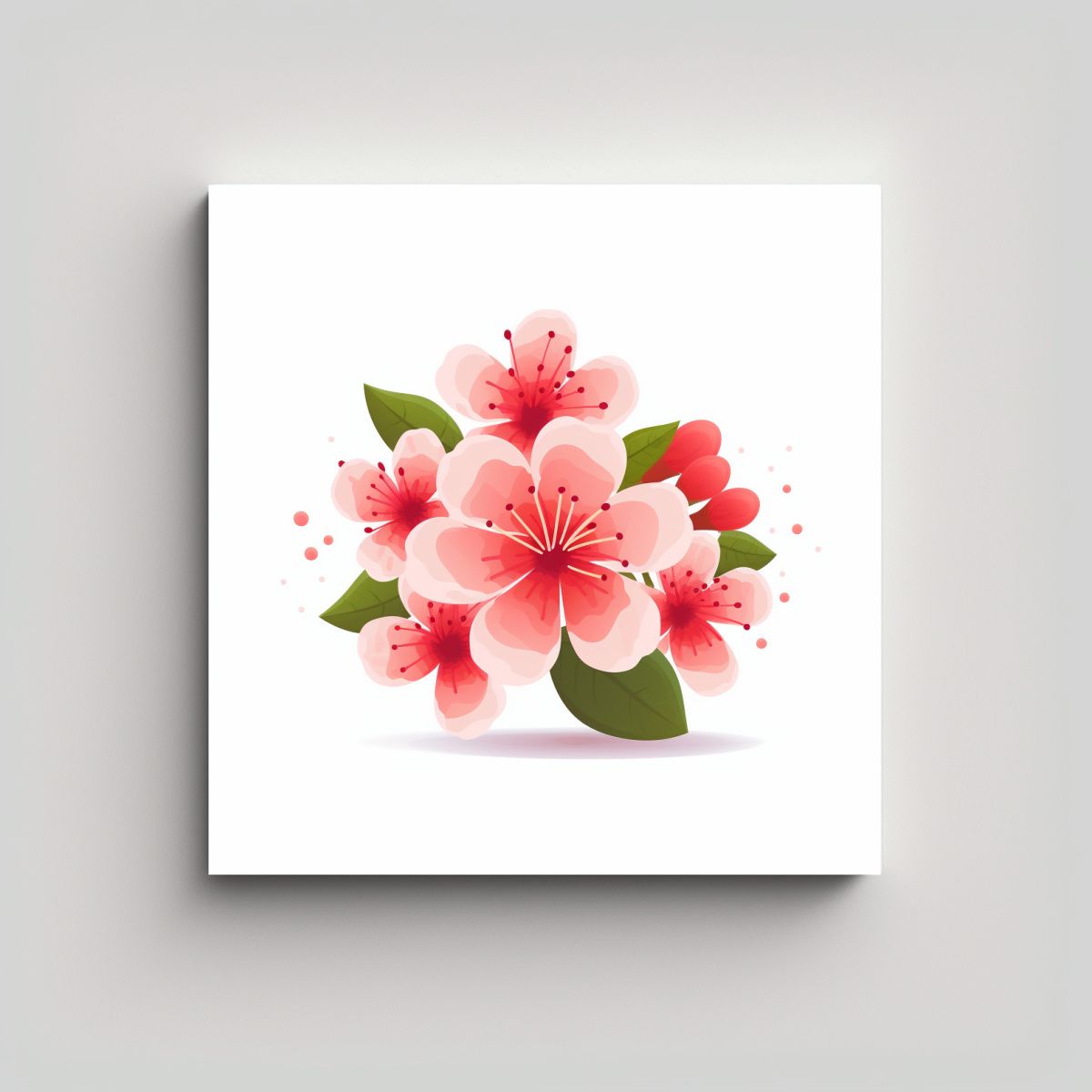 GENERICO - Ilustración Vectorial De Flor En Lienzo De Alta 60x60 Cm