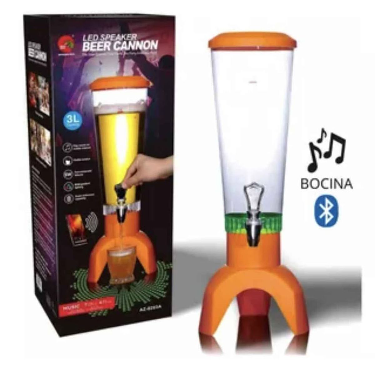 CARIBEE - Dispensador De Bebidas Usb Parlante Bluetooth