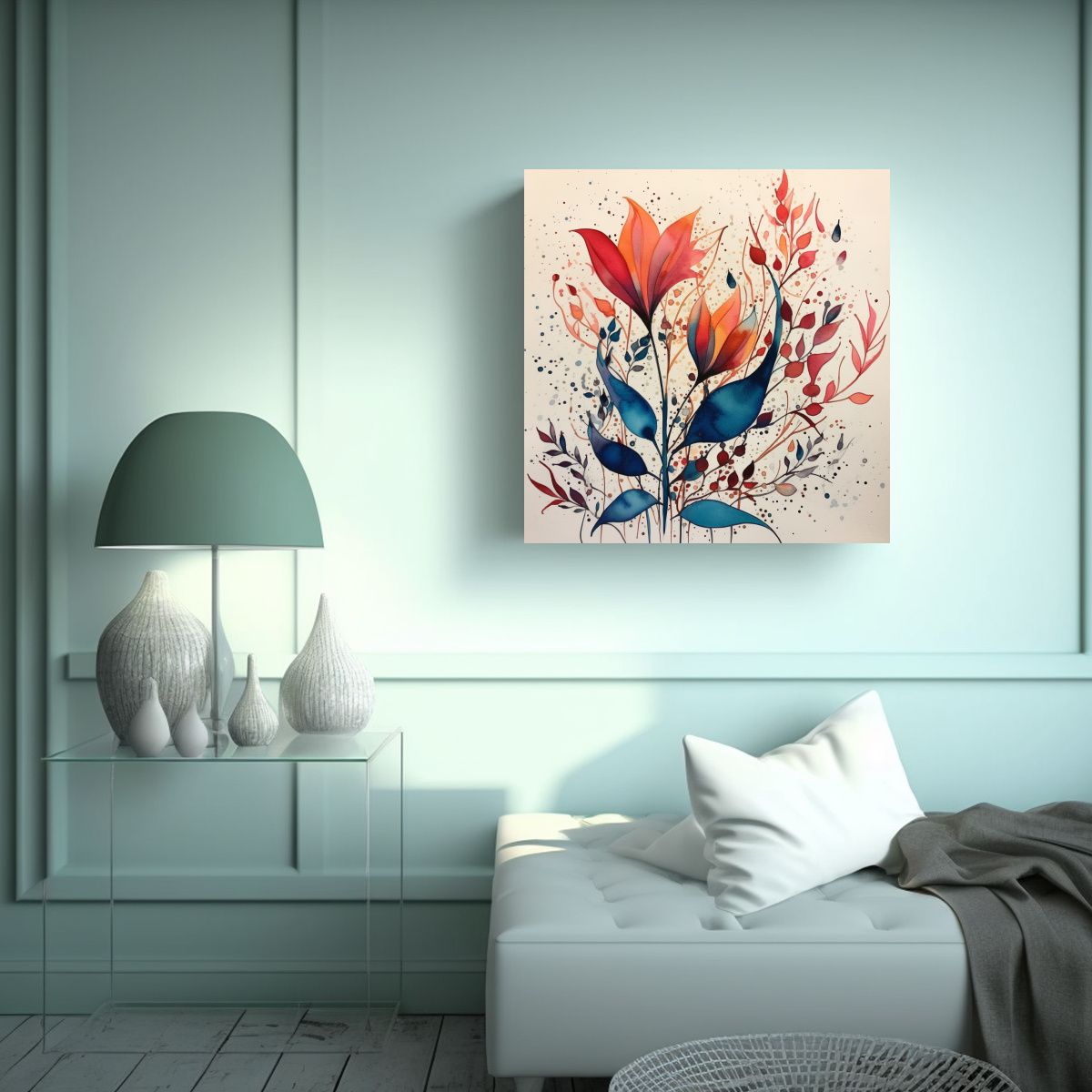 GENERICO - Cuadro Bohemio Minimalista Composición 60x60 Cm