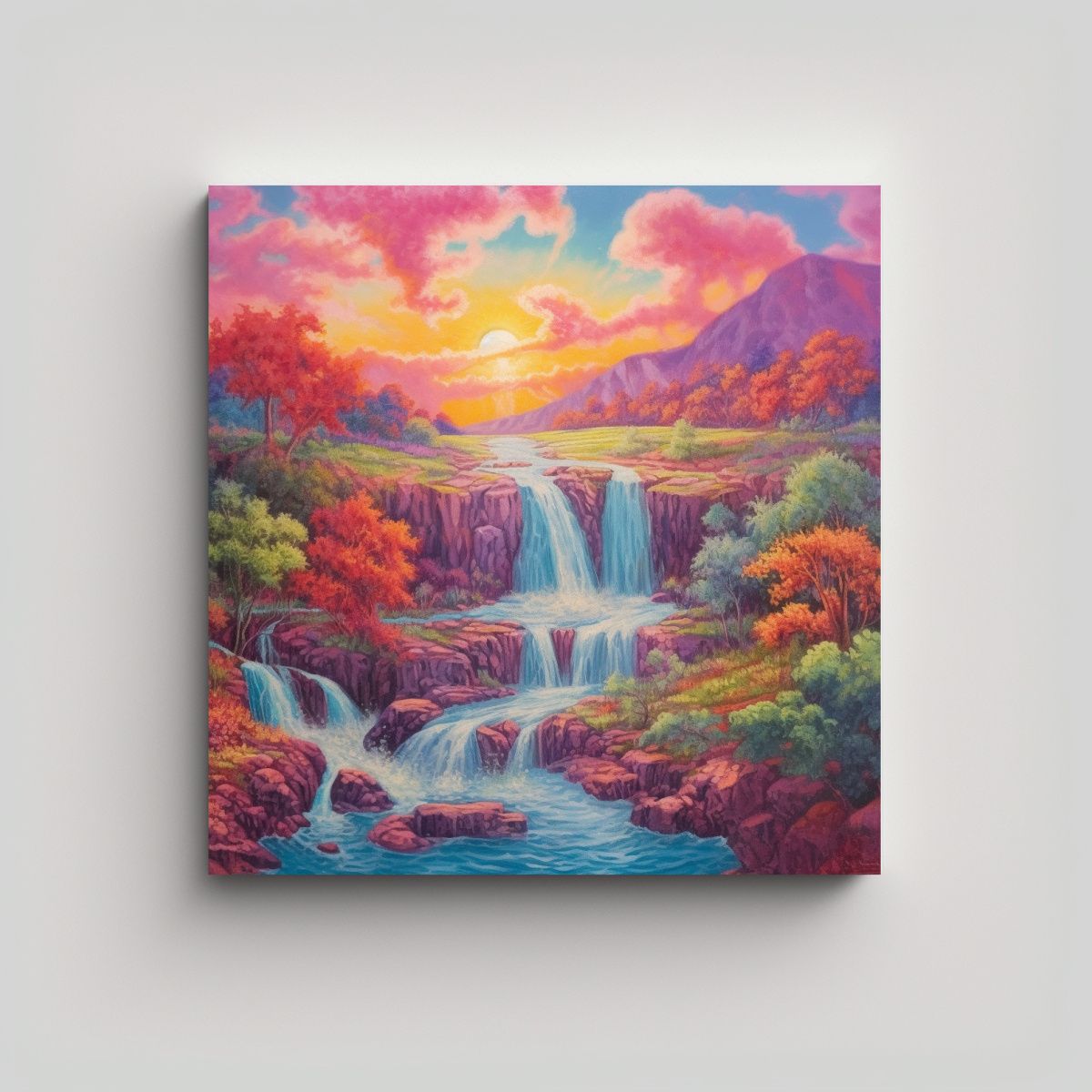 GENERICO - Cuadro Lienzo Impreso Armonía De Colores En 60x60 Cm