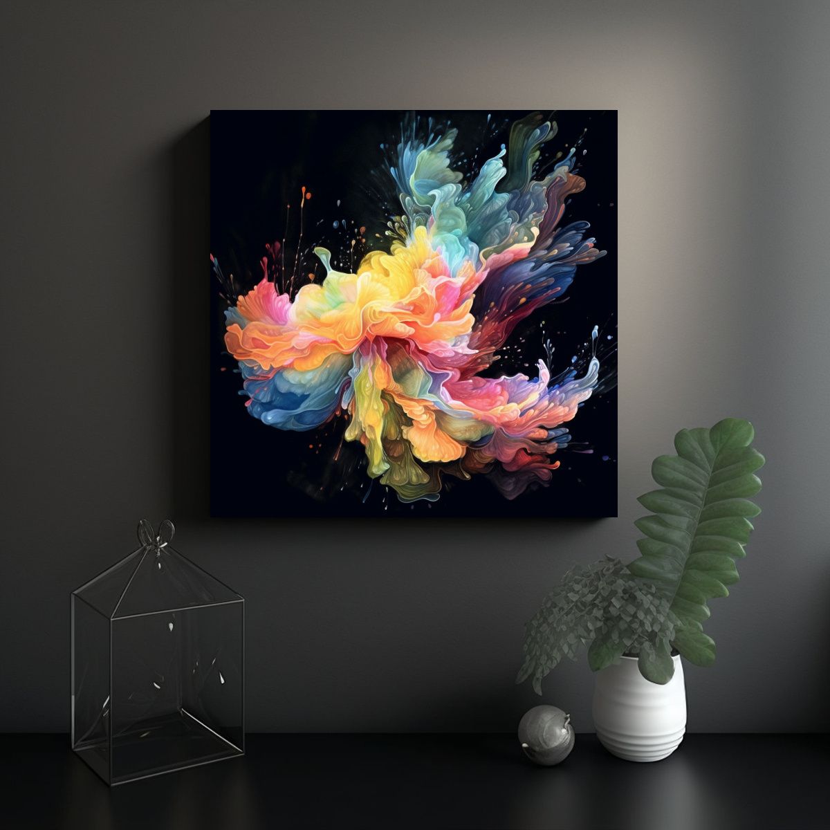 GENERICO - Pintura Decorativa Acuarela En Lienzo De Alta 60x60 Cm