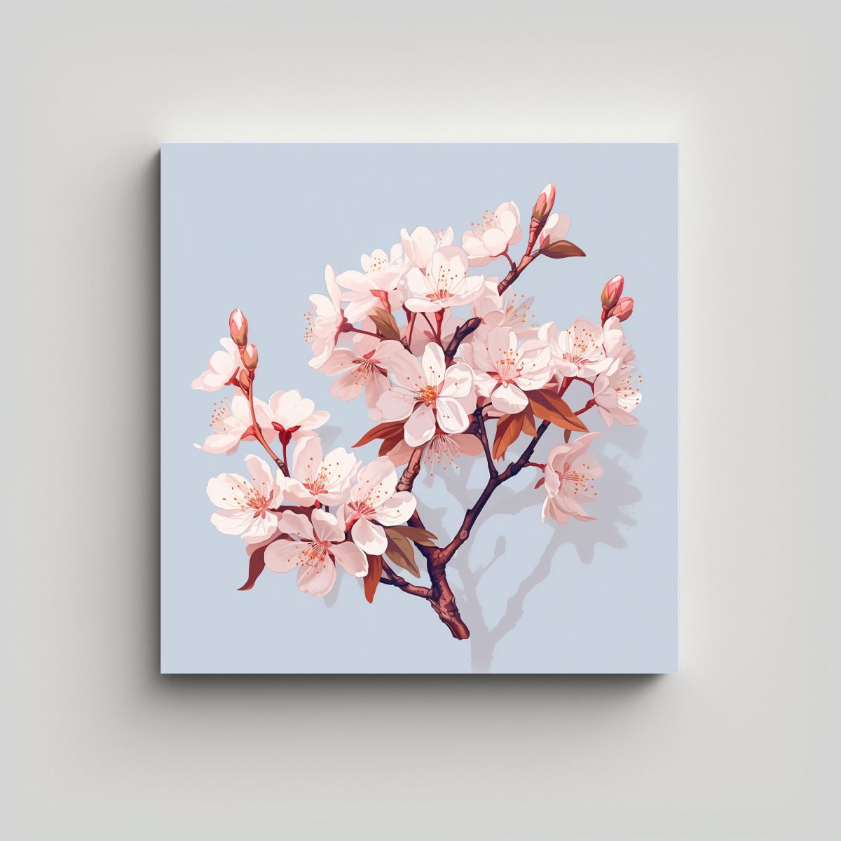 GENERICO - Ilustración Realista De Cerezo En Movimiento 60x60 Cm