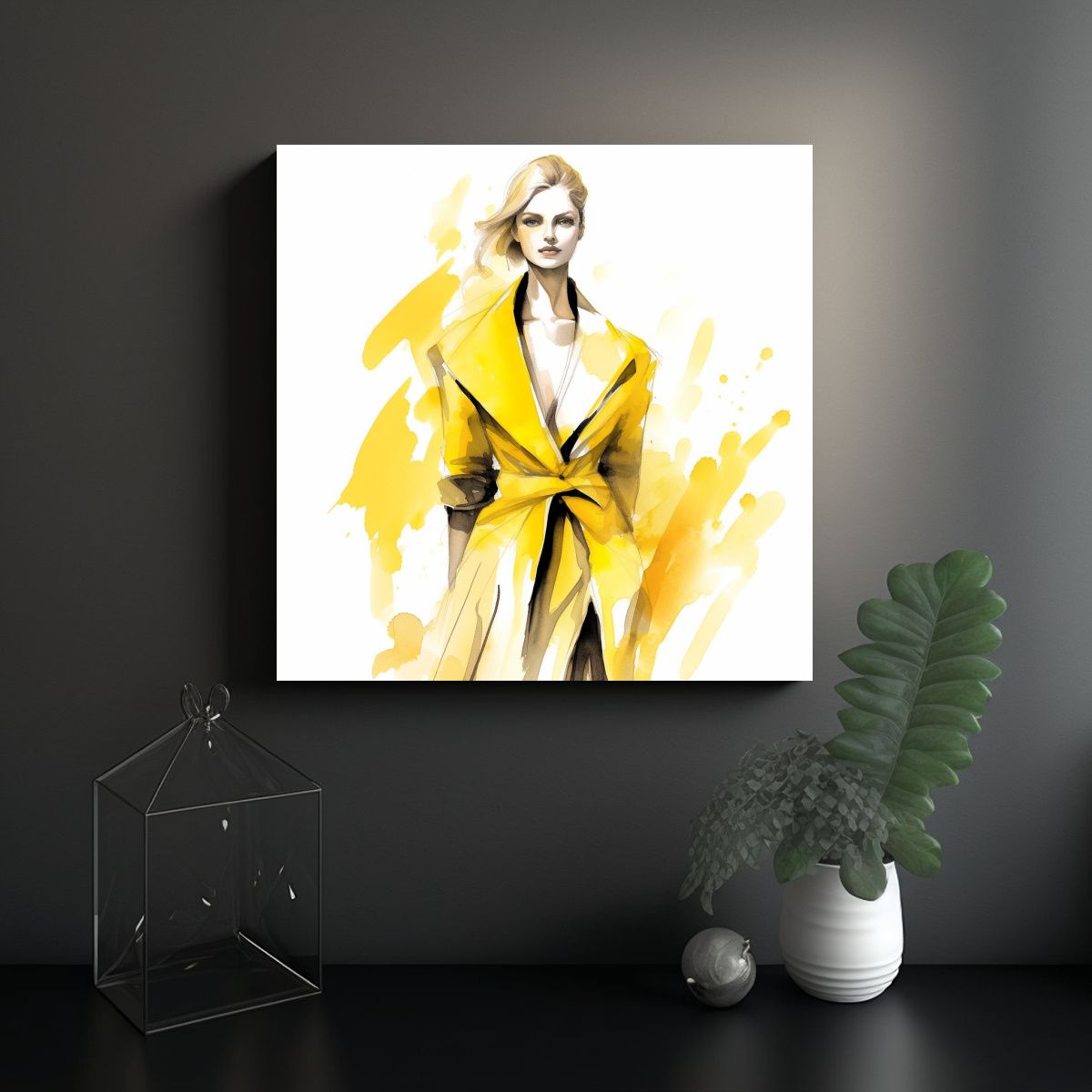 GENERICO - Cuadro De Tela Con Movimiento Temática Moda Con 60x60 Cm.