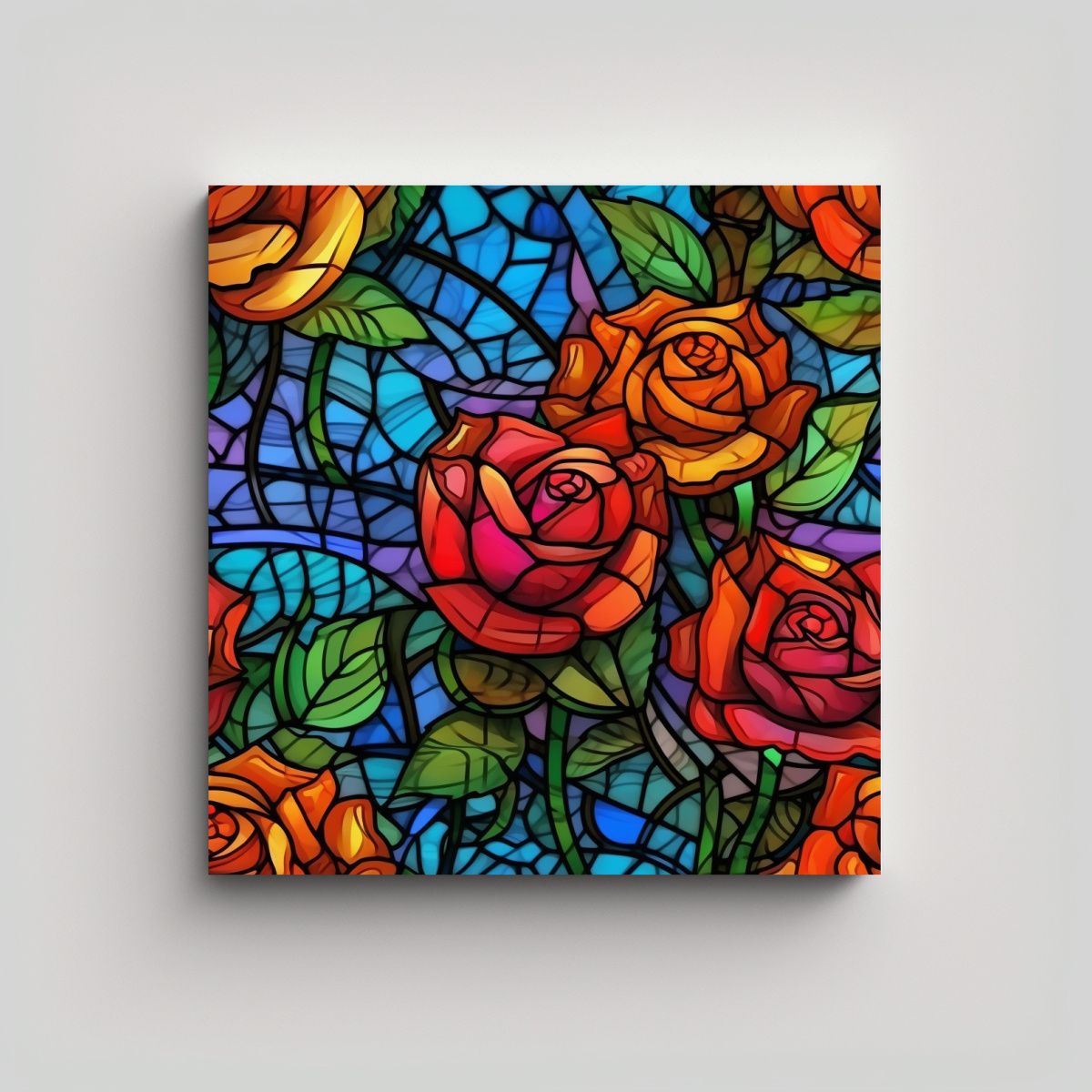 GENERICO - Inspirador Bastidor De Tela Con Rosas Al Estilo 60x60 Cm