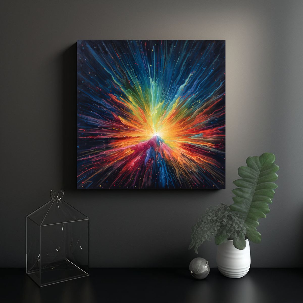 GENERICO - Cuadro Decorativo Fluorescente Con Tema De Quasar 60x60 Cm