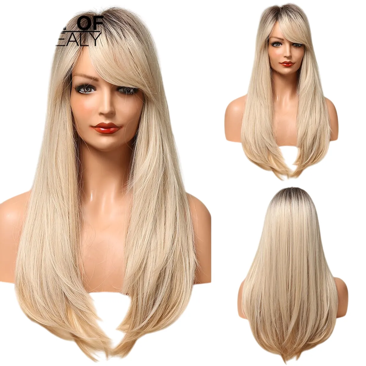 LUXURYJOYAS - Peluca De Encaje Pelo Natural 100% Real Rubio Extra Claro