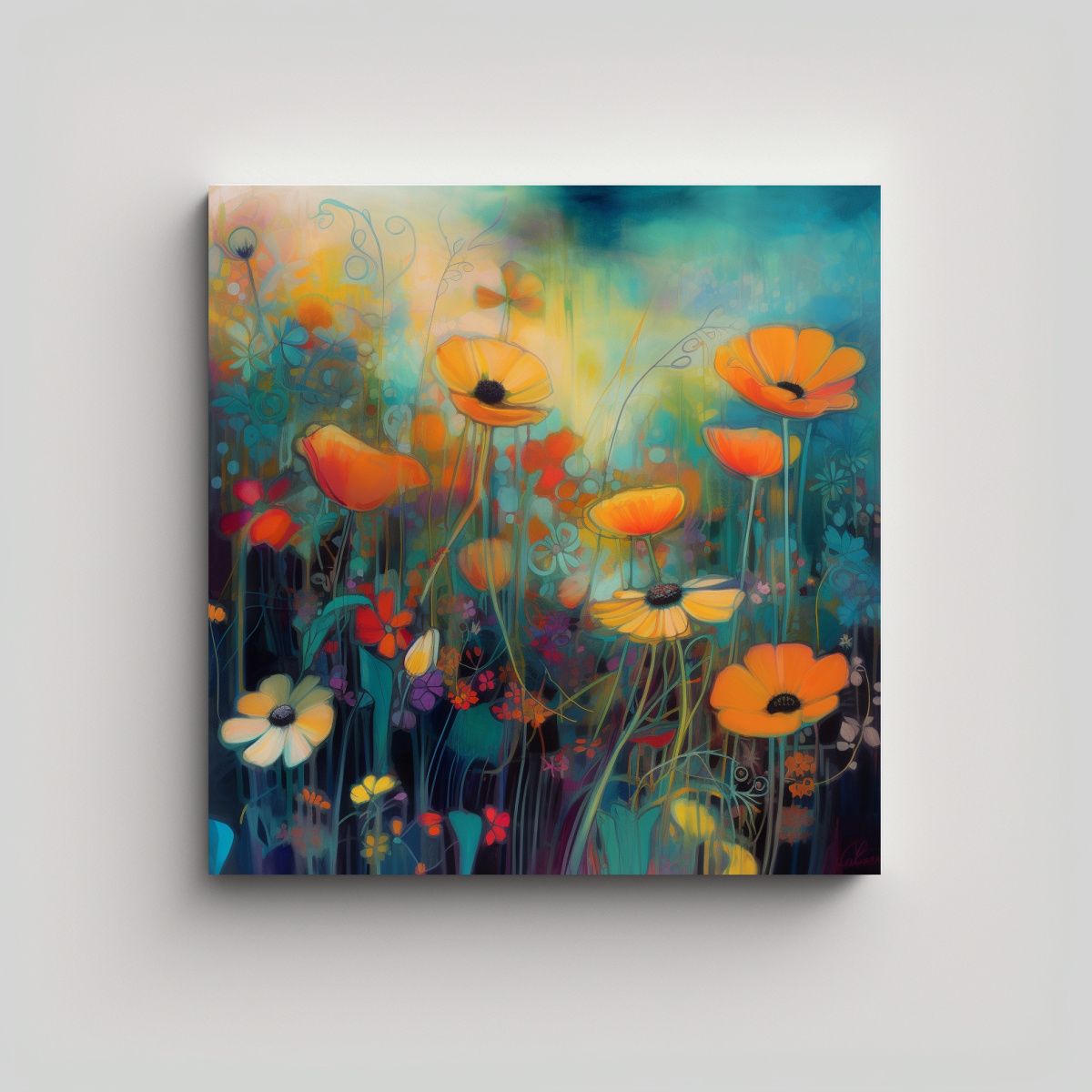 GENERICO - Regalo De Lienzo Abstracto Multimedios Con 60x60 Cm