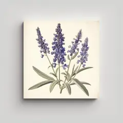 GENERICO - Cuadro Minimalista De Ilustración Botánica De 60x60 Cm.