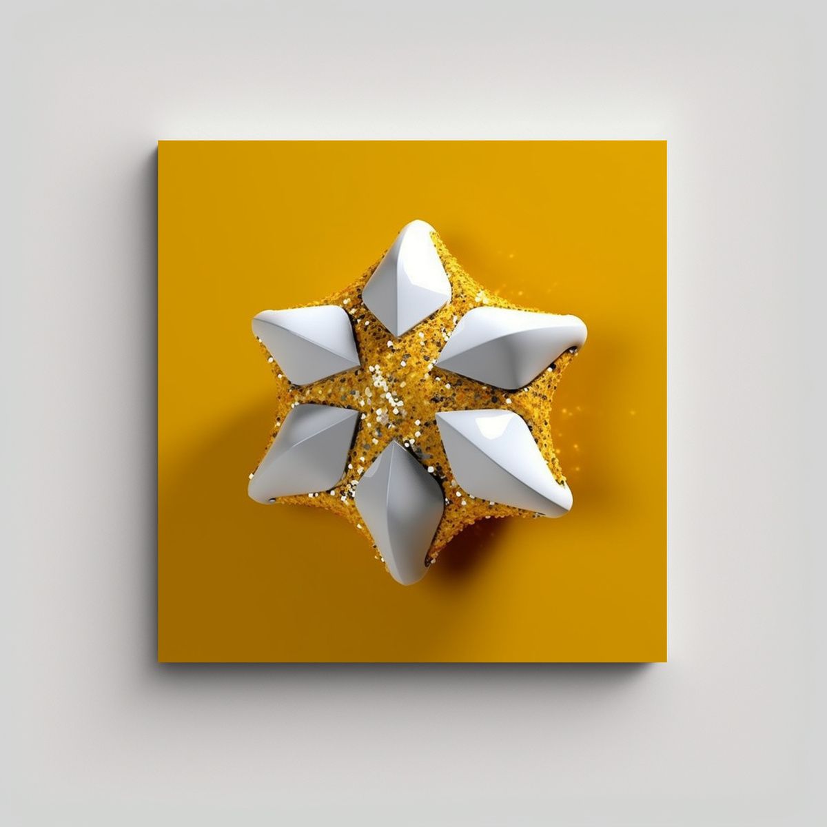GENERICO - Cuadro Decorativo Estrellas Esmalte Blanco Con 60x60 Cm.