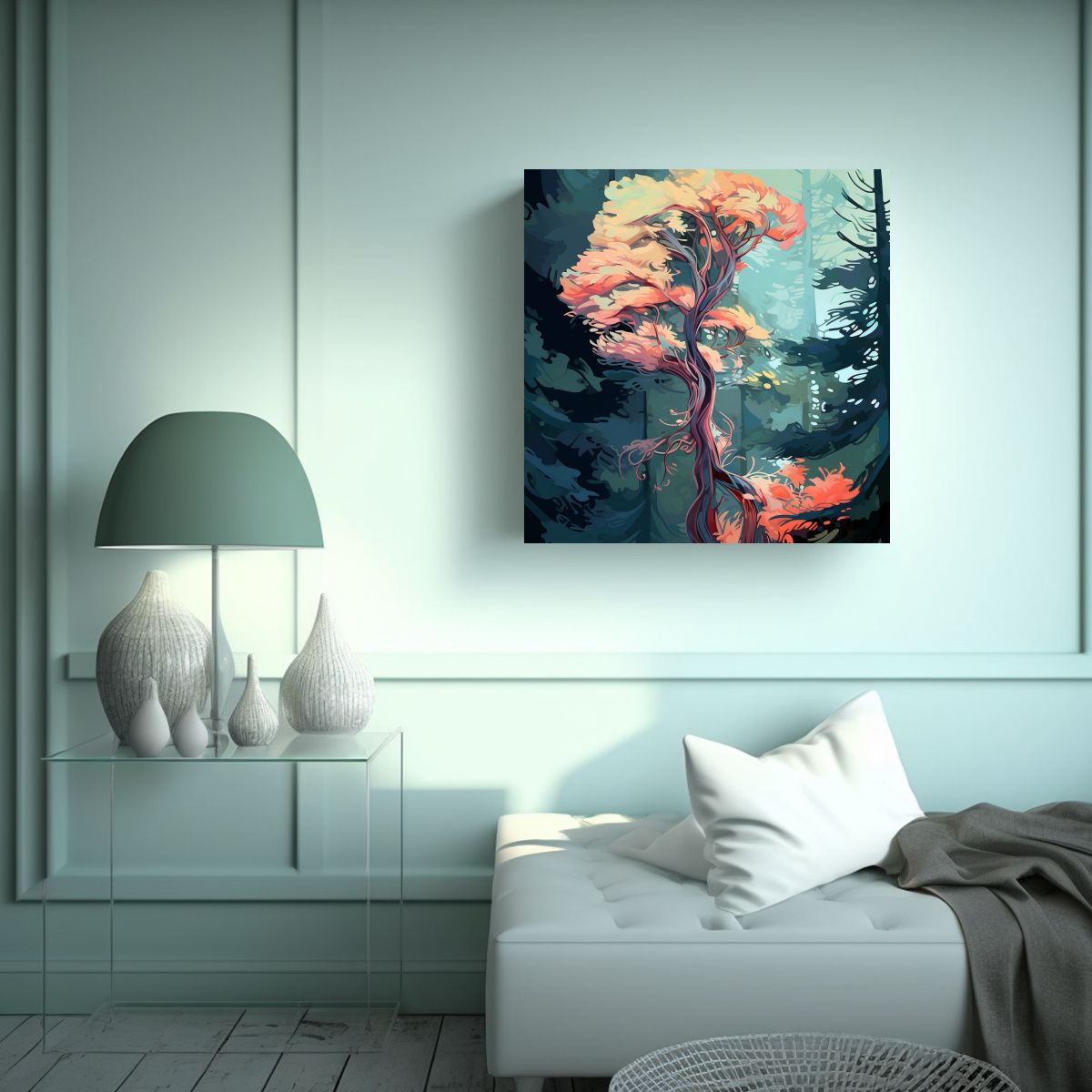 GENERICO - Arte Inspiración Baño Bosque De Secuoya En 60x60 Cm