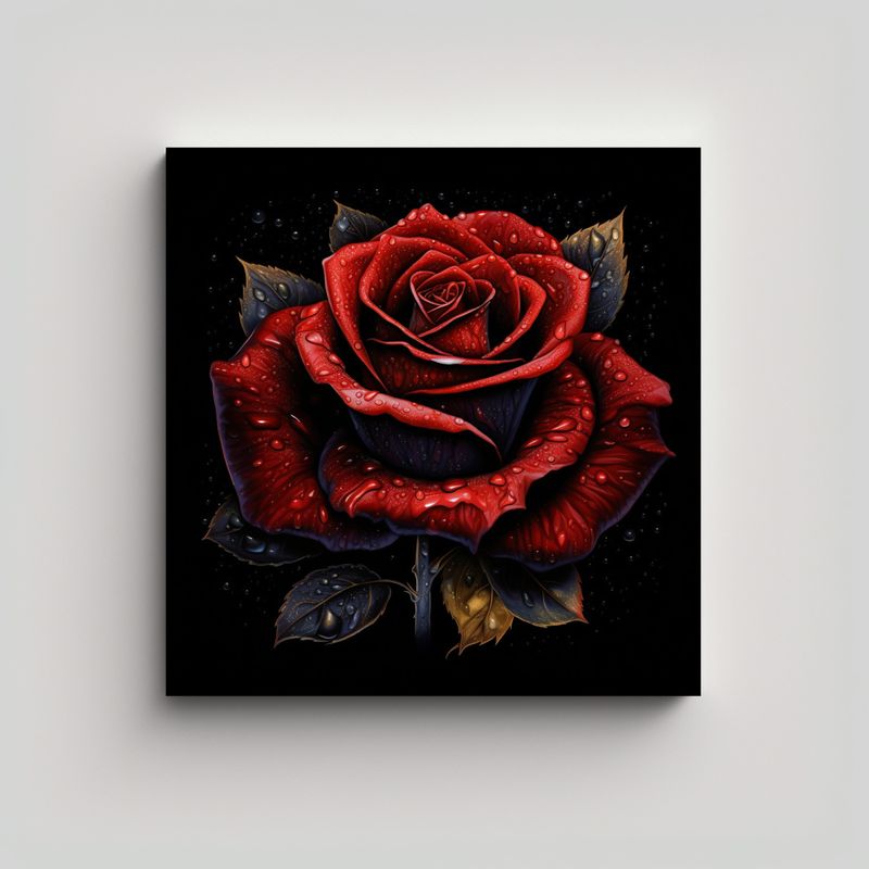 GENERICO - Ali Taylor Rosa Roja Majestuosa Arte Patron 60x60 Cm
