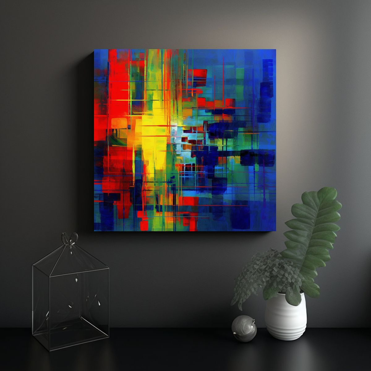 GENERICO - Cuadros Abstractos Modernos Para Decorar 60x60 Cm.