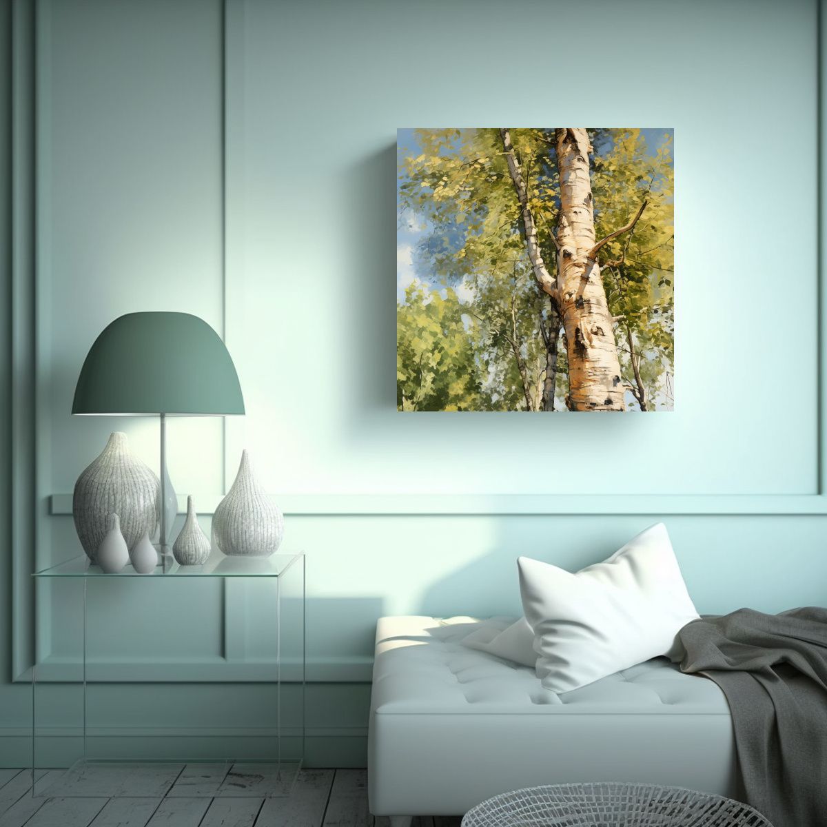 GENERICO - Pintura Abstracta De árbol De Chopo En Estilo De 60x60 Cm