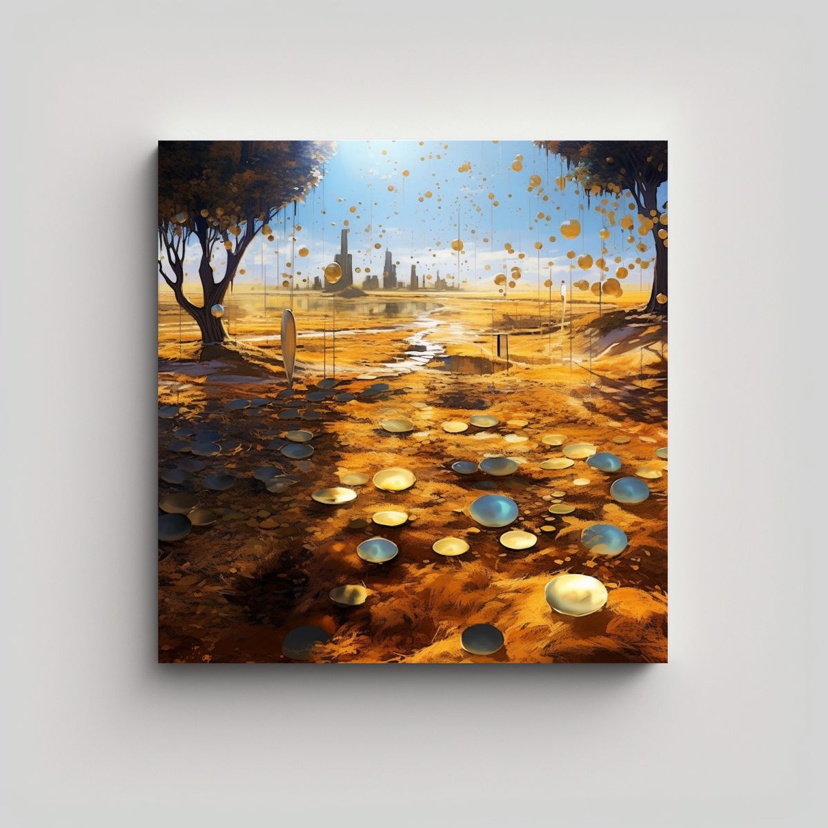 GENERICO - Cuadro Hermoso Primavera Soleada En El Campo 60x60 Cm