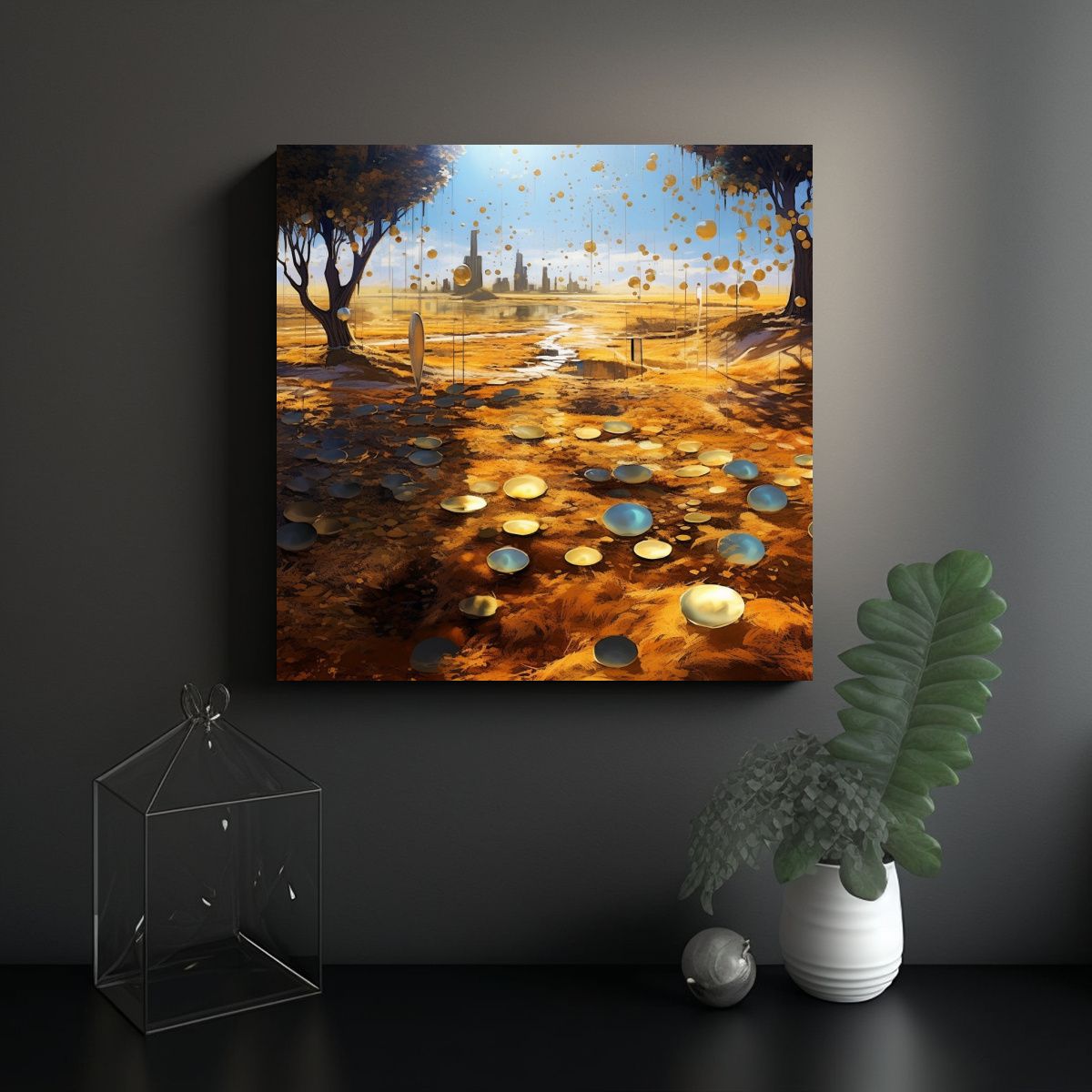 GENERICO - Cuadro Hermoso Primavera Soleada En El Campo 60x60 Cm