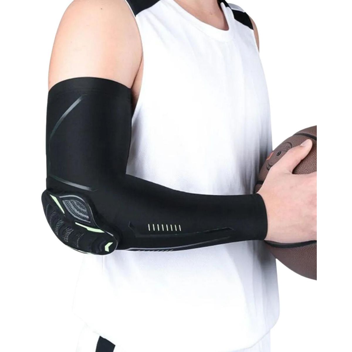 FOUR - Manga de Brazo con Codera Elástica Basketball  Unidad - Negro - L