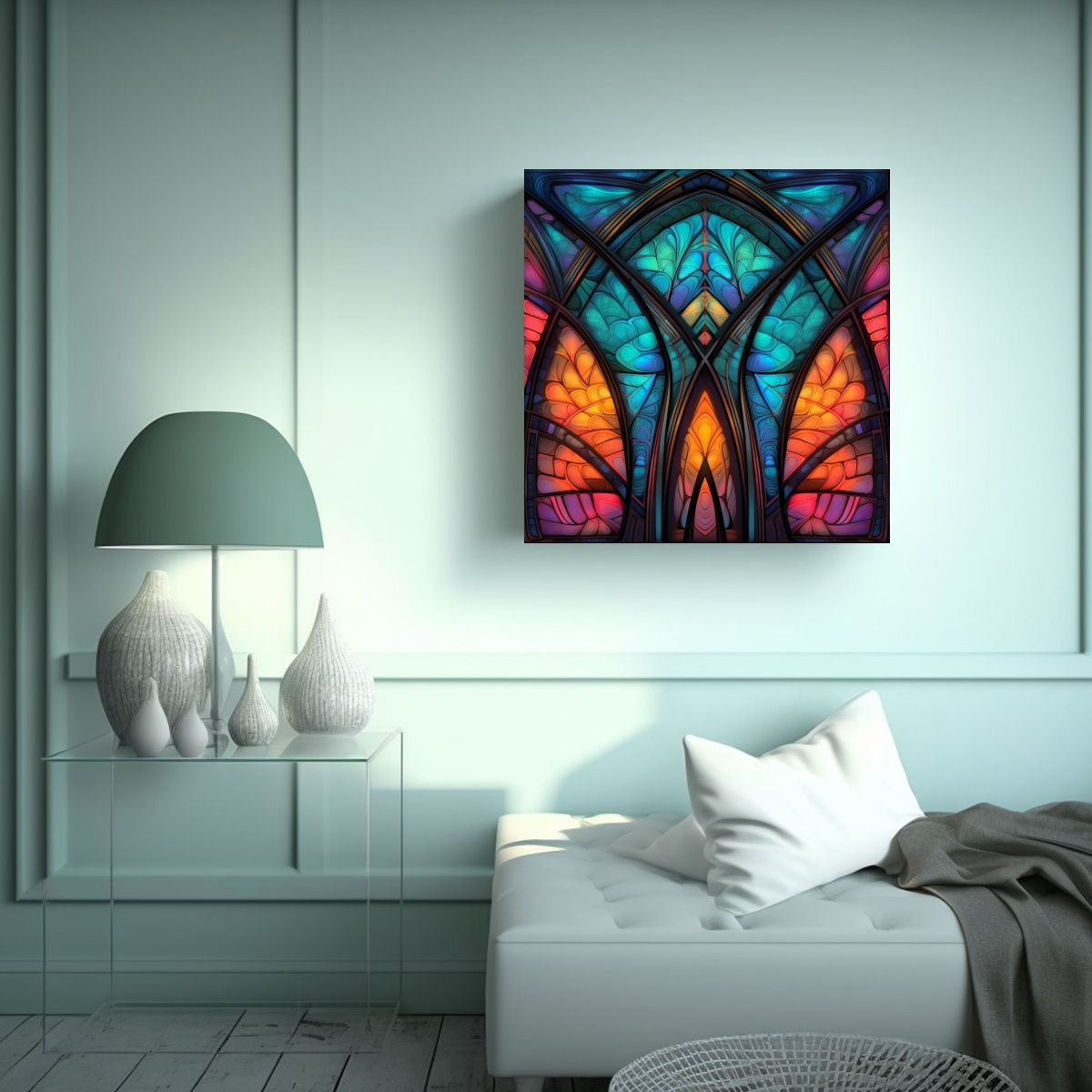 GENERICO - Pintura De Pared Moderna Con Escena Futurista 60x60 Cm