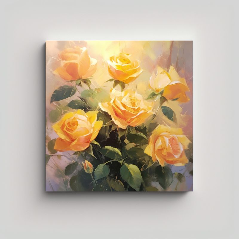 GENERICO - Diseño En Canva Retrato De Ramo De Rosas En 60x60 Cm