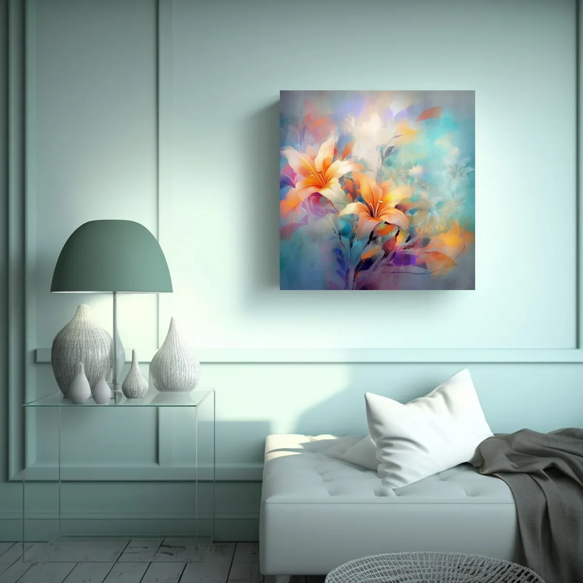GENERICO - Cuadros Decorativos Flores Elegantes En Tonos 60x60 Cm