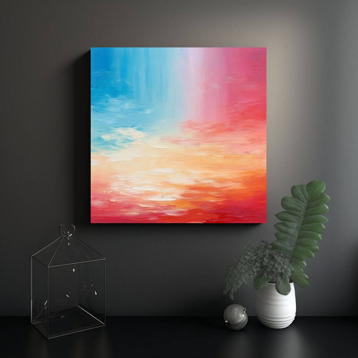 GENERICO - Pintura Al óleo De Equilibrio Visual En 60x60 Cm.