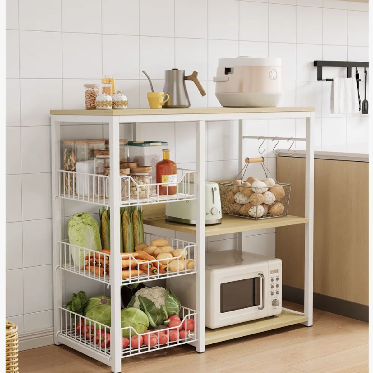 HOMER DESIGN - Estante Para Cocina Porta Microonda 80x80x35cm Multiuso