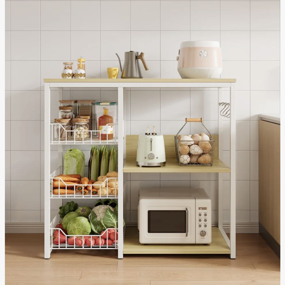 HOMER DESIGN - Estante Para Cocina Porta Microonda 80x80x35cm Multiuso