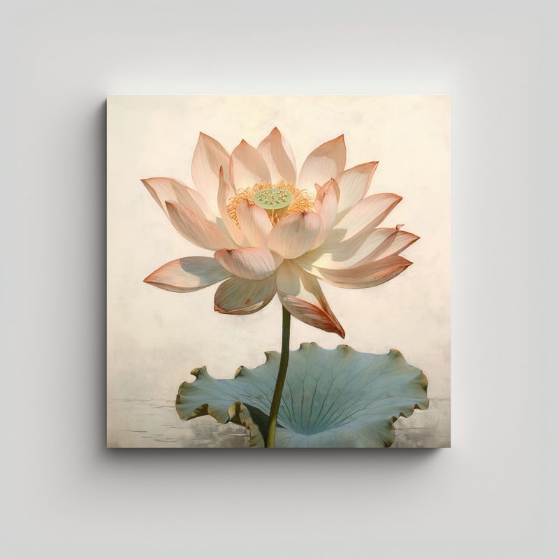 GENERICO - Cuadro Decorativo Alta Calidad Flor De Loto En 60x60 Cm